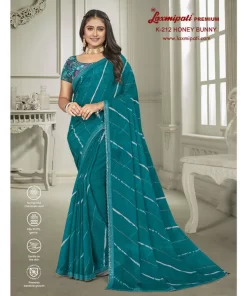 Laxmipati Honey Bunny K-212 Blue Sparkle Chiffon Saree