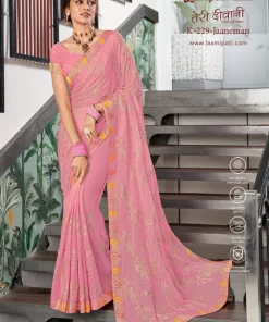 Laxmipati Teri Diwani K-229 Pink Chiffon Saree
