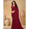Laxmipati Cocktail K-062 Silk Chiffon Maroon Saree