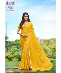 Laxmipati Adita N-2019 Chiffon Brasso Yellow Saree