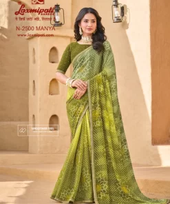Laxmipati Shamli N-2500 Green Chiffon Sare
