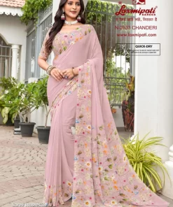 Laxmipati Basundi N-2633 Pink Georgette Saree