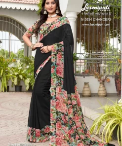 Laxmipati Basundi N-2634 Black Georgette Saree
