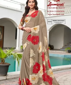 Laxmipati Basundi N-2639 Brown Georgette Saree