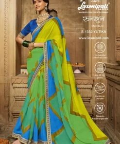 Laxmipati Runjhun S-1332 Multicolor Chiffon Saree