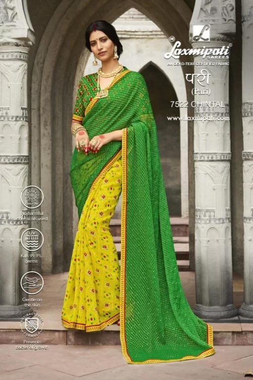 Laxmipati Pari 7522 Green Brasso Saree
