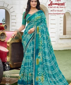 Laxmipati Diwani N-2137 Chiffon Blue Saree