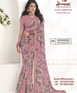 Laxmipati Gulabo N-2477 Pink Georgette Saree