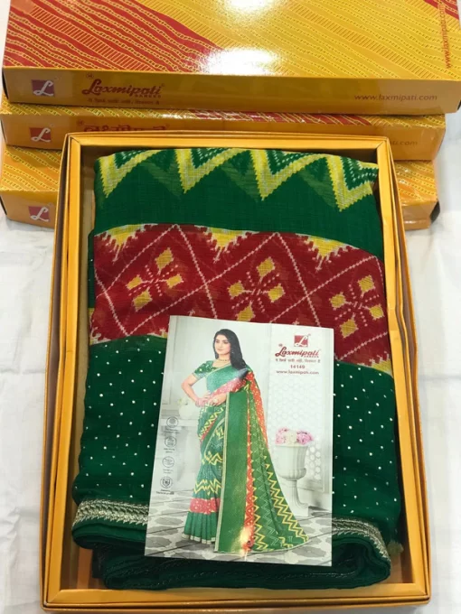 Laxmipati Savan-3 Pm-14149 Green Chiffon Saree - Image 2