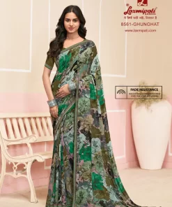 Laxmipati Honey-Bunny 8561 Green Georgette Saree
