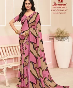 Laxmipati Honey-Bunny 8562 Pink Georgette Saree