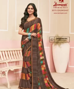 Laxmipati Honey-Bunny 8570 Brown Georgette Saree
