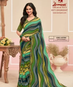 Laxmipati Honey-Bunny 8571 Green Georgette Saree