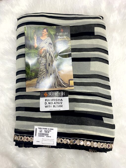 Subhash Ramisha Chiffon Saree Daily and Occasional Wear - Image 2