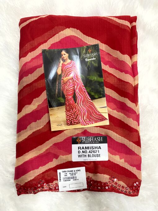 Subhash Ramisha Chiffon Saree Daily and Occasional Wear - Image 2