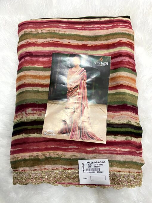 Subhash Ramisha Chiffon Saree Daily and Occasional Wear - Image 4
