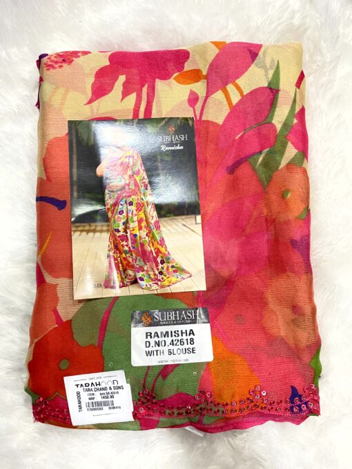 Subhash Ramisha Chiffon Saree Daily and Occasional Wear - Image 10
