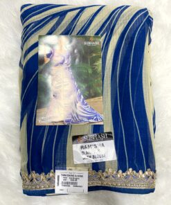 Subhash Ramisha Blue Chiffon Saree Daily and Occasional Wear