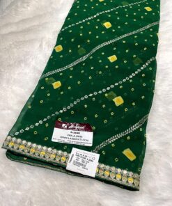 Laxmipati Phulvaari N-2646 Green Chiffon Saree