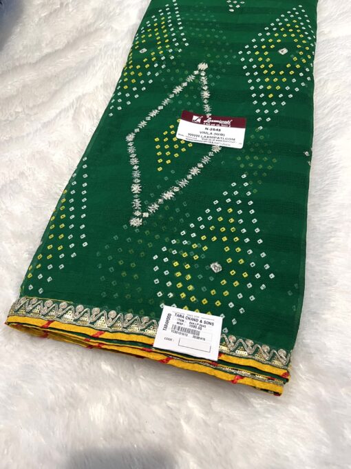 Laxmipati Phulvaari N-2645 Green Chiffon Saree
