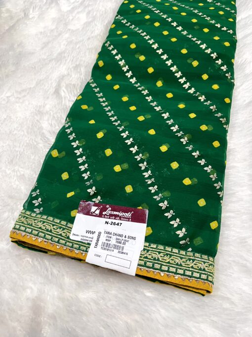 Laxmipati Phulvaari N-2647 Green Chiffon Saree