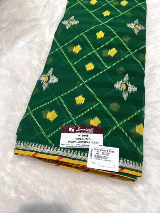Laxmipati Phulvaari N-2648 Green Chiffon Saree