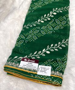 Laxmipati Phulvaari N-2643 Green Chiffon Saree