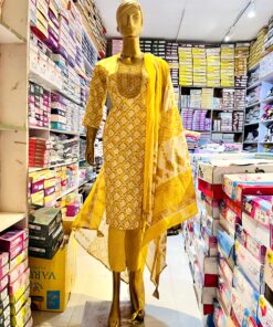 Tarahood Exclusive Yellow Cotton Kurta Set in Luxurious Finish