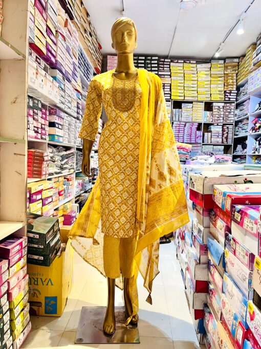 Tarahood Exclusive Yellow Cotton Kurta Set in Luxurious Finish