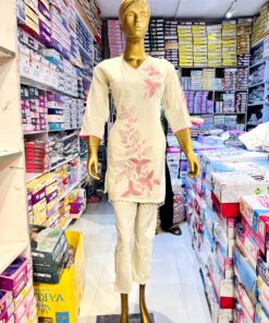 Tarahood Casual and Party Wear Linen Co-ord Set with Beautiful Floral Work