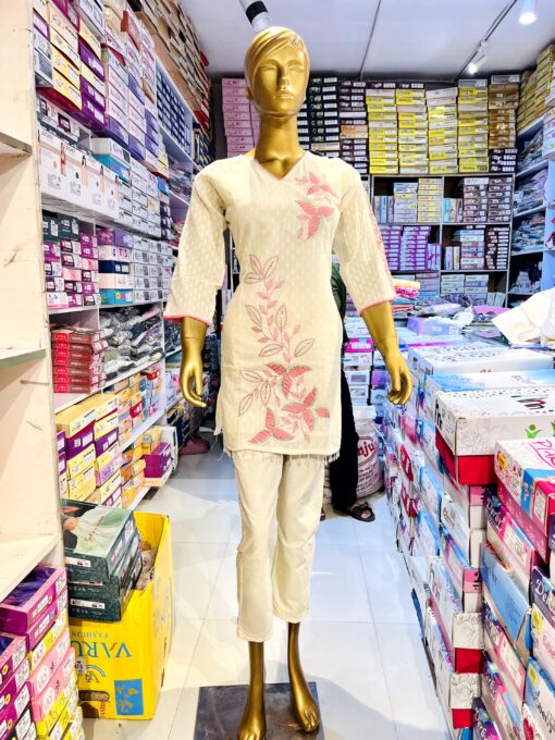 Tarahood Casual and Party Wear Linen Co-ord Set with Beautiful Floral Work
