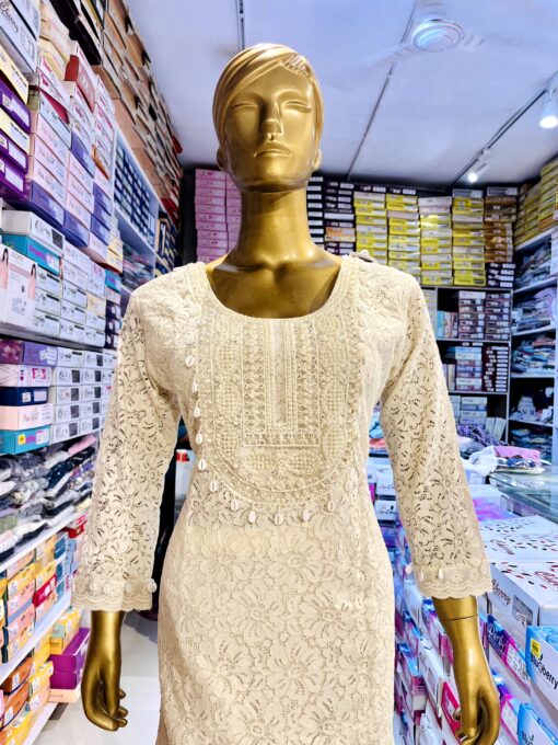 Tarahood Party Wear linen Co-ord Set With Beautiful Hand Work on Neck - Image 3