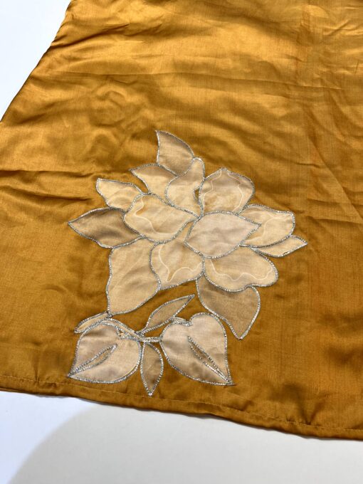 Tarahood Casual and Party Wear satin Co-ord Set with Beautiful Floral Patch - Image 4