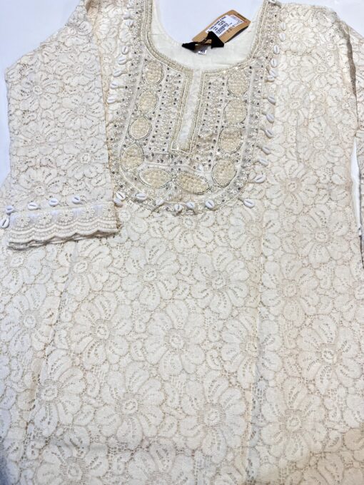 Tarahood Party Wear linen Co-ord Set With Beautiful Hand Work on Neck - Image 4