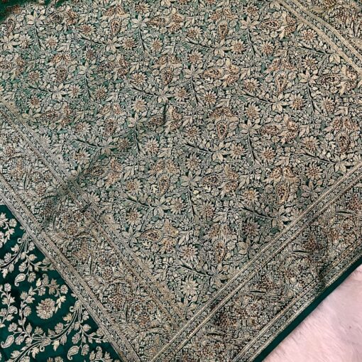Tarahood Woven Design Jerken Swarovski Pure Silk Kanjeevaram Saree - Image 5