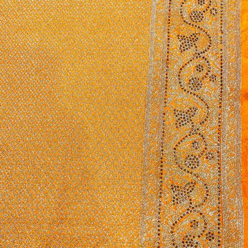 Tarahood Woven Design Jerken Swarovski Pure Silk Kanjeevaram Saree - Image 4