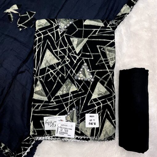 Tarahood Unstitched Elevated With Thread Work  Cotton Suit - Image 2