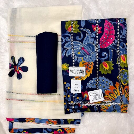 Tarahood Sold Cotton Blend Straight Suit With Dupatta