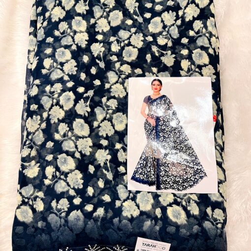 Tarahood Flower Printed Saree Daliy And Occasional wear - Image 4