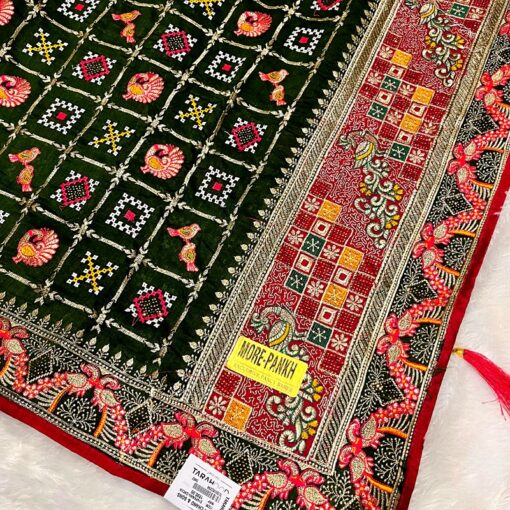 Ethnic Traditional Shubhlabh Soft Silk Emroidery Saree - Image 9