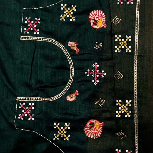 Ethnic Traditional Shubhlabh Soft Silk Emroidery Saree - Image 4