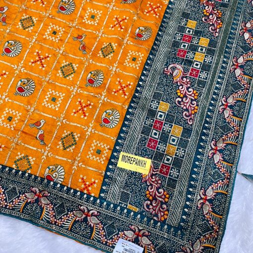 Ethnic Traditional Shubhlabh Soft Silk Emroidery Saree - Image 3