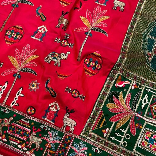 Tarahood Designer Resham Embroidered Silk Saree - Image 14