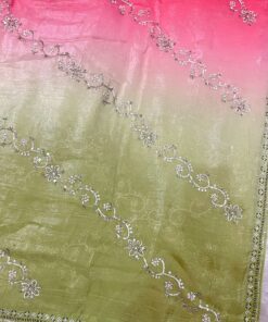 Beautiful Party-Wear Shaded Crunchy Chiffon Saree