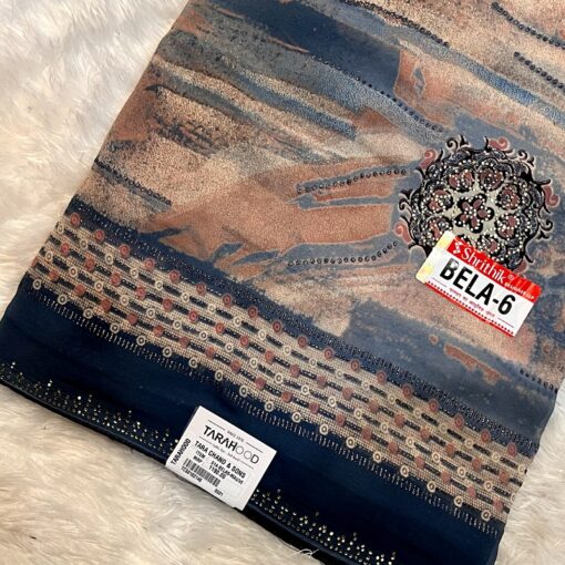 Tarahood Ethnic Grace Rust Print Saree - Image 9