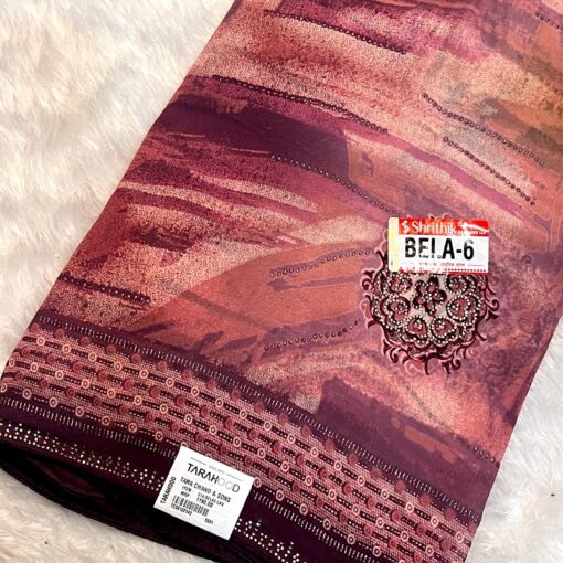 Tarahood Ethnic Grace Rust Print Saree - Image 7