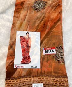 Tarahood Ethnic Grace Rust Print Saree
