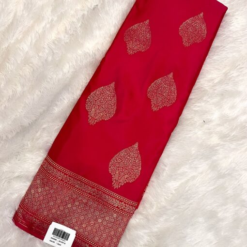 Pure Handloom Banaras Rawmango Silk Saree - Image 7
