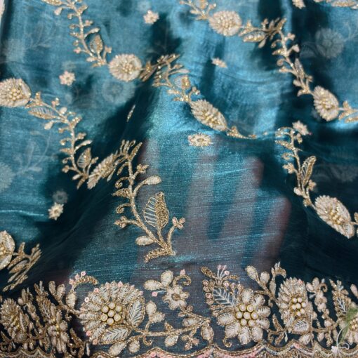 Tarahood Wedding Wear Organza Zari Work Saree - Image 3