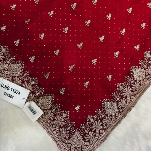 Tarahood Women Embroidered Party Wear Saree - Image 2